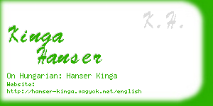 kinga hanser business card
